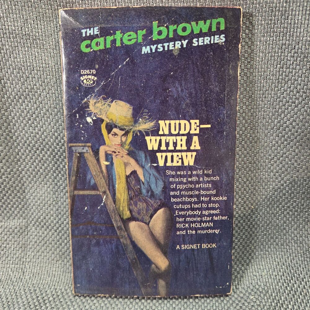 VTG Carter Brown Nude With a View Signet Paperback 1965 1st Print Pulp Mystery
